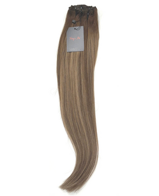 Premium Remy Clip In - Ash Brown Balayage